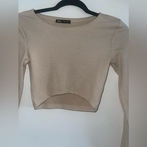 Zara cropped long sleeve top